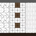 Modern Bed Accent Wall Designs With Geometric Textures And Squares 3d model