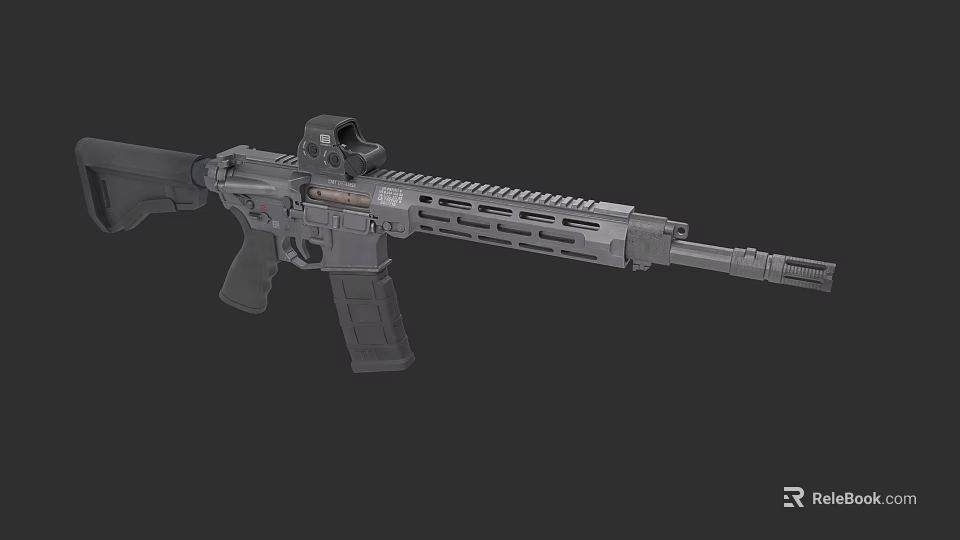 Modern Tactical Rifle 3D Model With Scope And Rail System Design 3d model 
