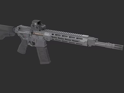 Modern Tactical Rifle 3D Model With Scope And Rail System Design 3d model