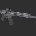 Modern Tactical Rifle 3D Model With Scope And Rail System Design