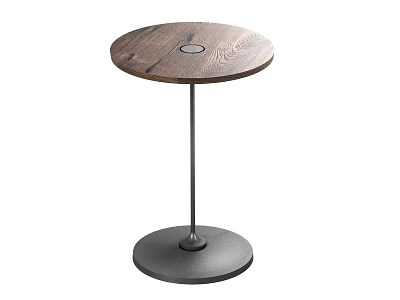 Modern Bar Stool With Round Wooden Top And Sturdy Metal Base Frame 3d model