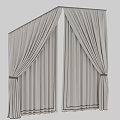 Elegant Modern Beige Linen Curtains With Pleated Design And Tiebacks For Home Interior