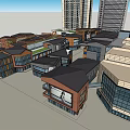 Modern Commercial Complex With Multi Storey Retail Shops Open Spaces And High Rise Buildings