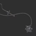 Medieval Flail Weapon With Metal Chain Spiked Ball And Wooden Handle