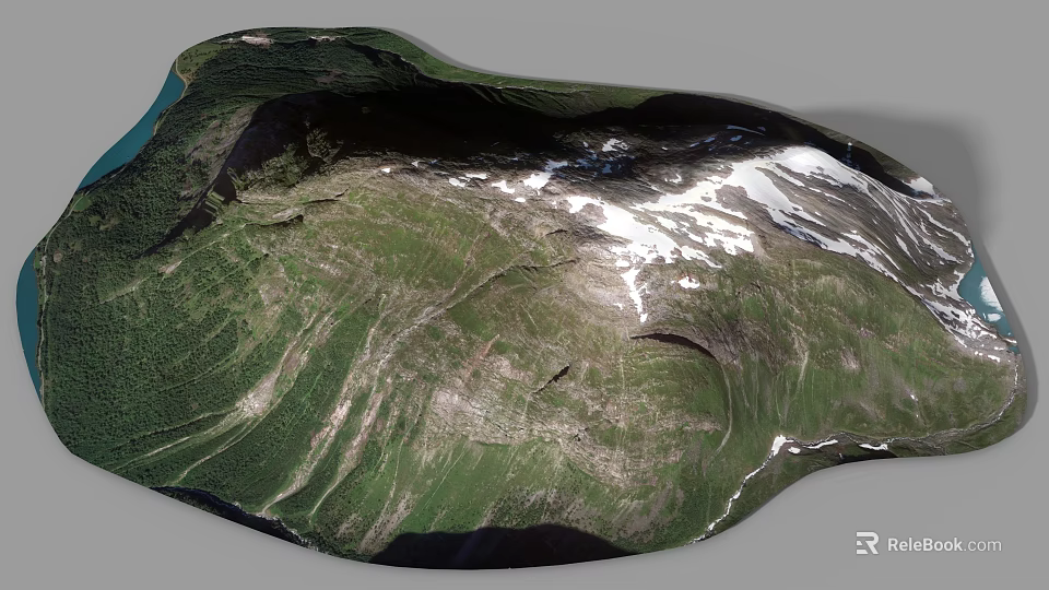 Natural Rockery Stones With Textured Surface And Greenery For Garden Landscape 3d model 