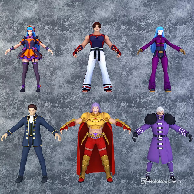 Game and Movie Characters With Diverse Outfits And Detailed Character Designs 3d model 
