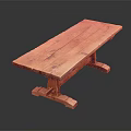 Rustic Solid Wood Table With Natural Grain And Sturdy Handcrafted Legs For Home Decor