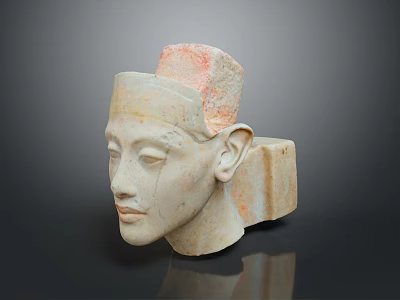 Ancient Style Medical Device Made Of Stone Like Material With Damaged Parts And Red Traces 3d model