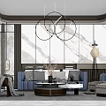 Modern sofa coffee table combination 3d model