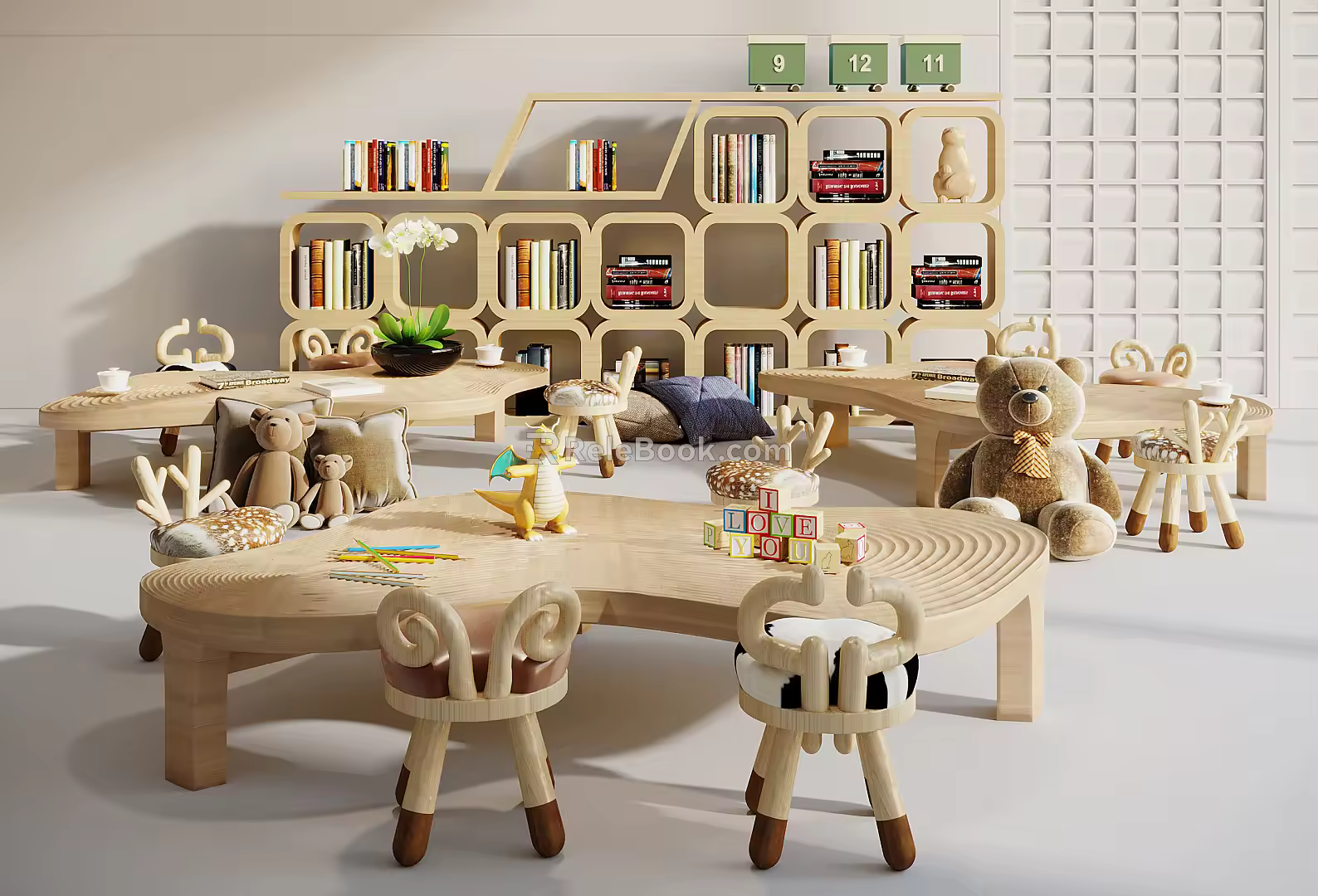 Modern Children's Tables and Chairs 3d model