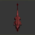 Fierce Red Dragon Creature With Horns Spikes Sharp Teeth And Claws 3d model