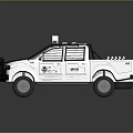 NYPD White Tactical Response Truck Equipped With Searchlight And Protective Bars