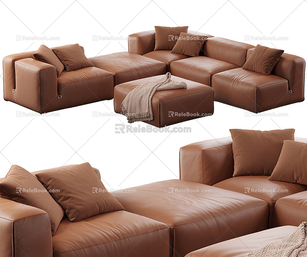 Modern Combination Sofa Multiplayer Sofa Leather Sofa Sofa Corner Sofa Combination 3d model