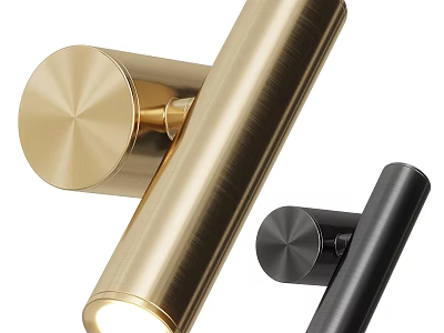 Modern Gold And Black Wall Sconces With Sleek Metal Design For Contemporary Interior Decor 3d model
