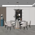 modern dining table and chair 3d model
