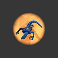 Blue Lizard Basketball Player In Brooks 36 Jersey Holding Basketball Action Pose