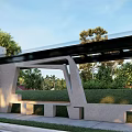 modern bus platform 3d model