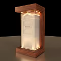 Elegant Modern Illuminated Column With Wooden Frame And Transparent Panel