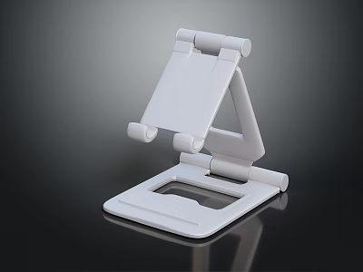 White Foldable Phone Stand For Electronic Devices With Stable Base Portable Design And Adjustable Holder 3d model