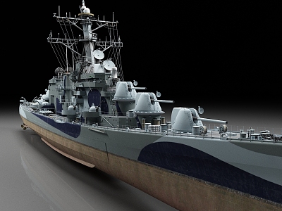 United States warship Ticonderoga cruiser frigate destroyer 3d model