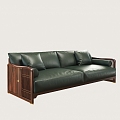 Solid Wood Sofa Chinese Style Sofa Light Luxury Sofa Middle Ancient Sofa Three-Seat Sofa Two-Seat Sofa 3d model