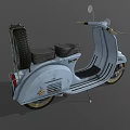 Light Blue Vintage Scooter With Classic Design Black Seat And Round Headlight