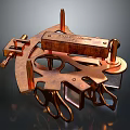 Vintage Copper Mechanical Device with Intricate Gears Precision Parts and London Engraved Plate