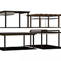 Modern Pergola With Wooden Frame Lattice Roof And Platform Base Design