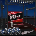 Smallest Cool Motorcycle Show On Stage With Bright Lighting 3d model