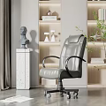 Comfortable Gray Leather Office Chair With Armrests And Wheels In Modern Interior