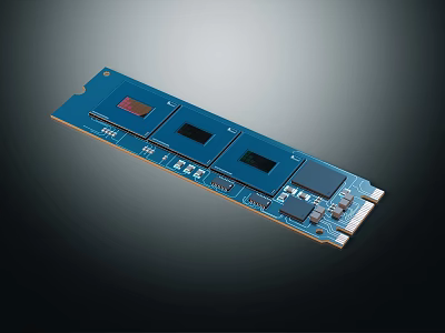 High Speed M.2 SSD Computer Storage Component with Fast Data Transfer and Reliability 3d model