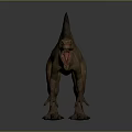 Realistic 3D Model Of Spinosaurus With Open Mouth And Purple Red Skin