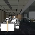Modern public office area Open office area 3d model