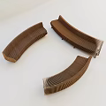 Modern Brown Curved Outdoor Sofa With Striped Design And Contemporary Style