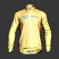 Yellow Cycling Jacket With Long Sleeve Zipper RAB Fisher Logo And Canadian Flag Patch