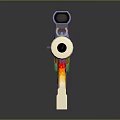 Colorful Graffiti Assault Rifle With Flame Patterns And Multicolored Decorative Design