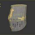 Medieval Steel Helmet Weapon With Gold Accents And Vintage Design Details