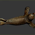 Realistic Brown Spotted Seal Figurine In Lying Pose With Detailed Features