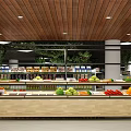 Supermarket Grocery Fresh Produce Section With Fruits Vegetables And Shelf Displays