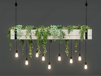 Lianas chandelier flower stand green plant flower box plant potted flower bowl 3d model