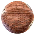 Red Brick Spherical Construction Element With Textured Surface And Design Details 3d model