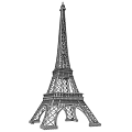Assorted Eiffel Tower Decorative Models In Different Colors And Designs 3d model