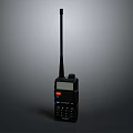 Black Walkie Talkie With Long Antenna Display Screen And Keypad Features
