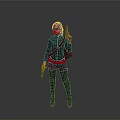 Woman In Black Tactical Outfit Holding Two Guns Wearing Sunglasses Against Gray Background