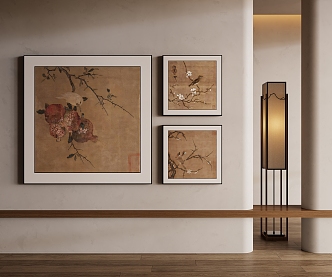 Chinese Middle Ancient Decorative Painting 3d model