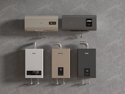Modern Home Use Water Heaters In Various Styles And Colors 3d model