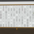 Modern Room Divider With Gold Frame And Textured White Glass For Interior Decor
