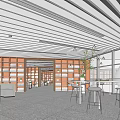 modern library 3d model