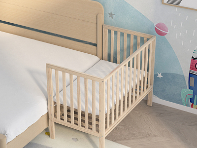 Modern Crib Solid Wood Crib model