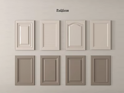 Pallform Cabinet Doors Showcasing Different Panel Design Styles And Finishes 3d model